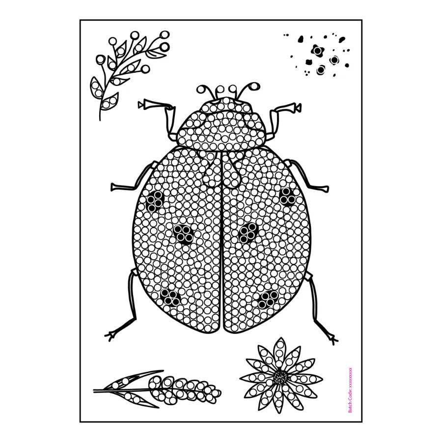 Craft Buddy Crystal Art Botanical Ladybird stempelset A6 lieveheers