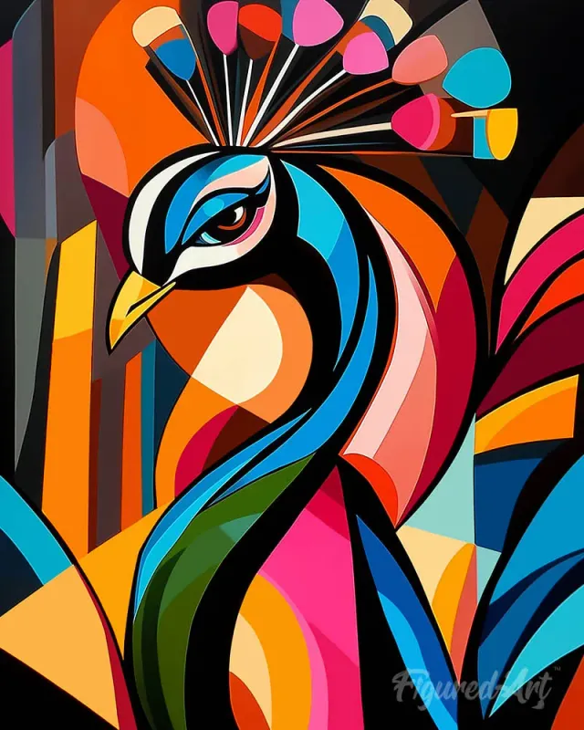 Figured'Art Pauw 1 Gedurfd Abstract Diamond Painting 40x50 cm