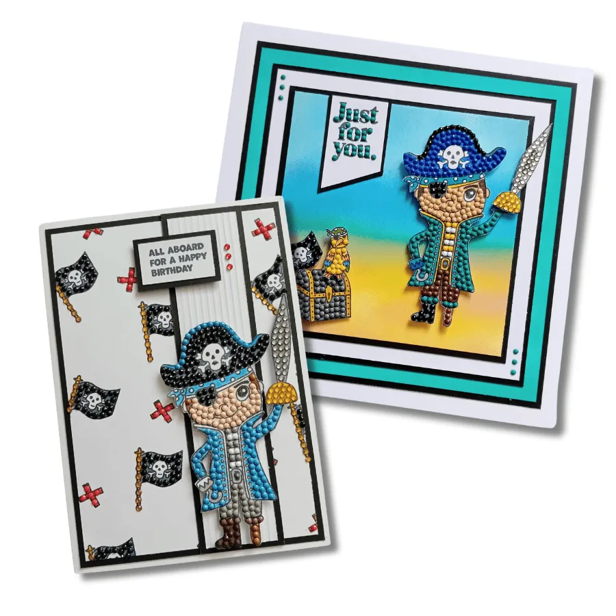 Craft Buddy Pirate Adventure Crystal Art stempelset A6 piraat 8 stuks