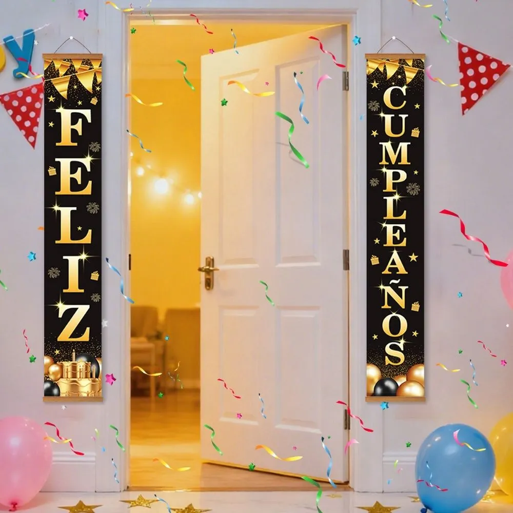 Figured'Art DIY Deur Banners Verjaardagsvlaggenlijn schilderen op nummer 20x120 cm