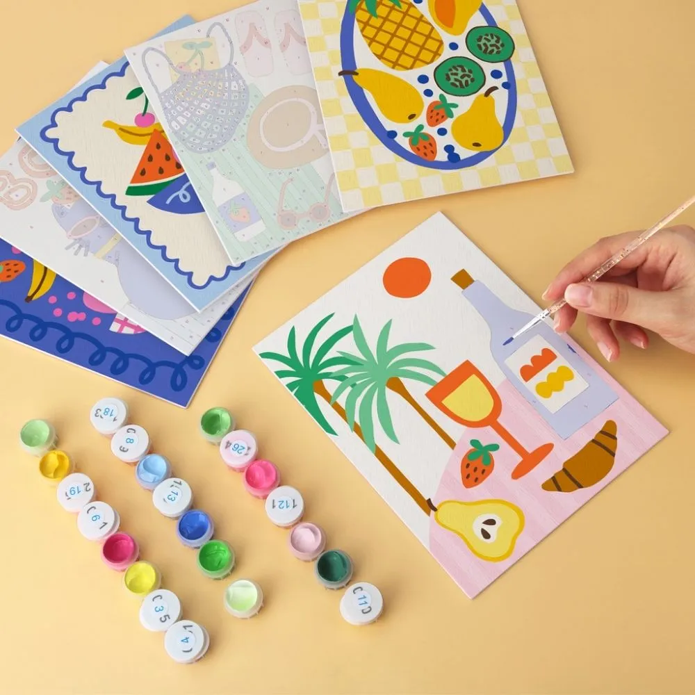 Figured'Art Mini Serie Zomermoodboard schilderen op nummer 6x 15x20cm zomer