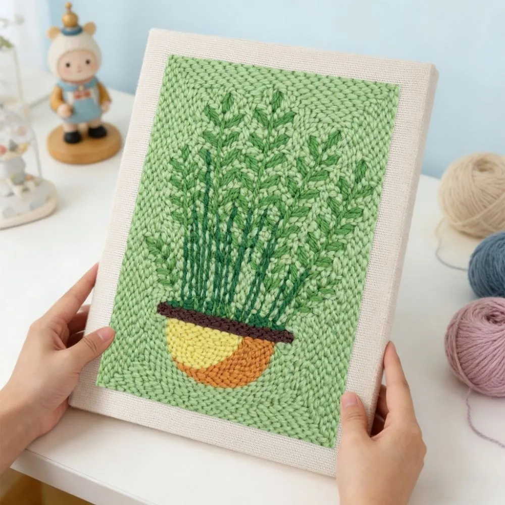 Figured'Art Varens in Pot punch needle pakket 20x30cm met frame