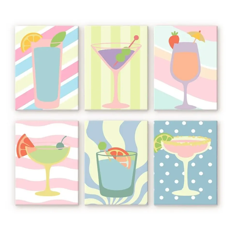 Figured'Art Pop Art Cocktails mini schilderen op nummer 6x 15x20 cm