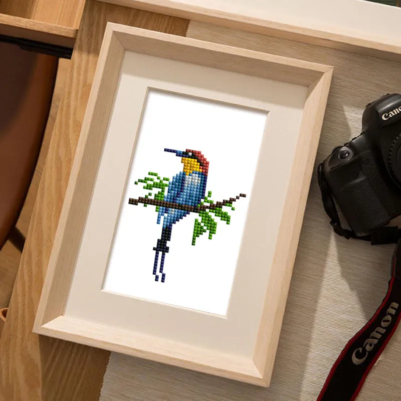Figured'Art Mini Vlinder en Vogel diamond painting 15x20cm 2 stuks