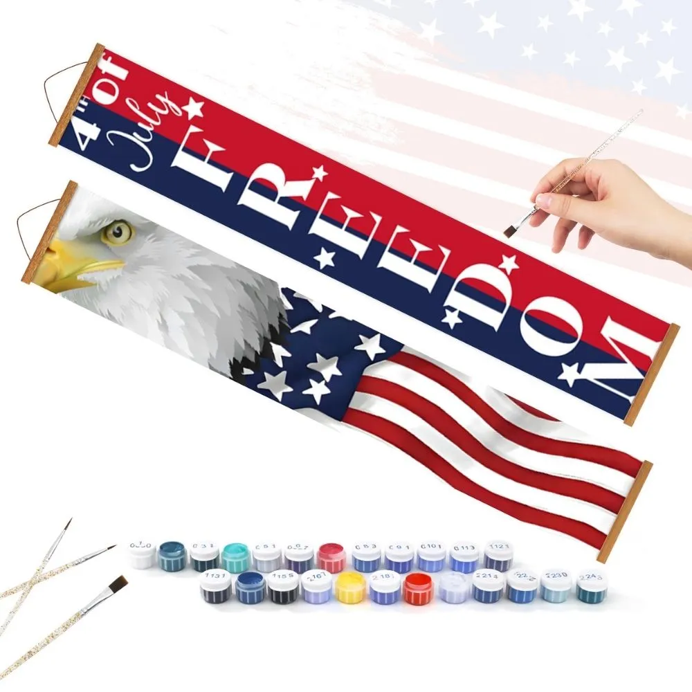 Figured'Art USA Feestvlaggetjes schilderen op nummer deurbanner 20x120cm 2 stuks