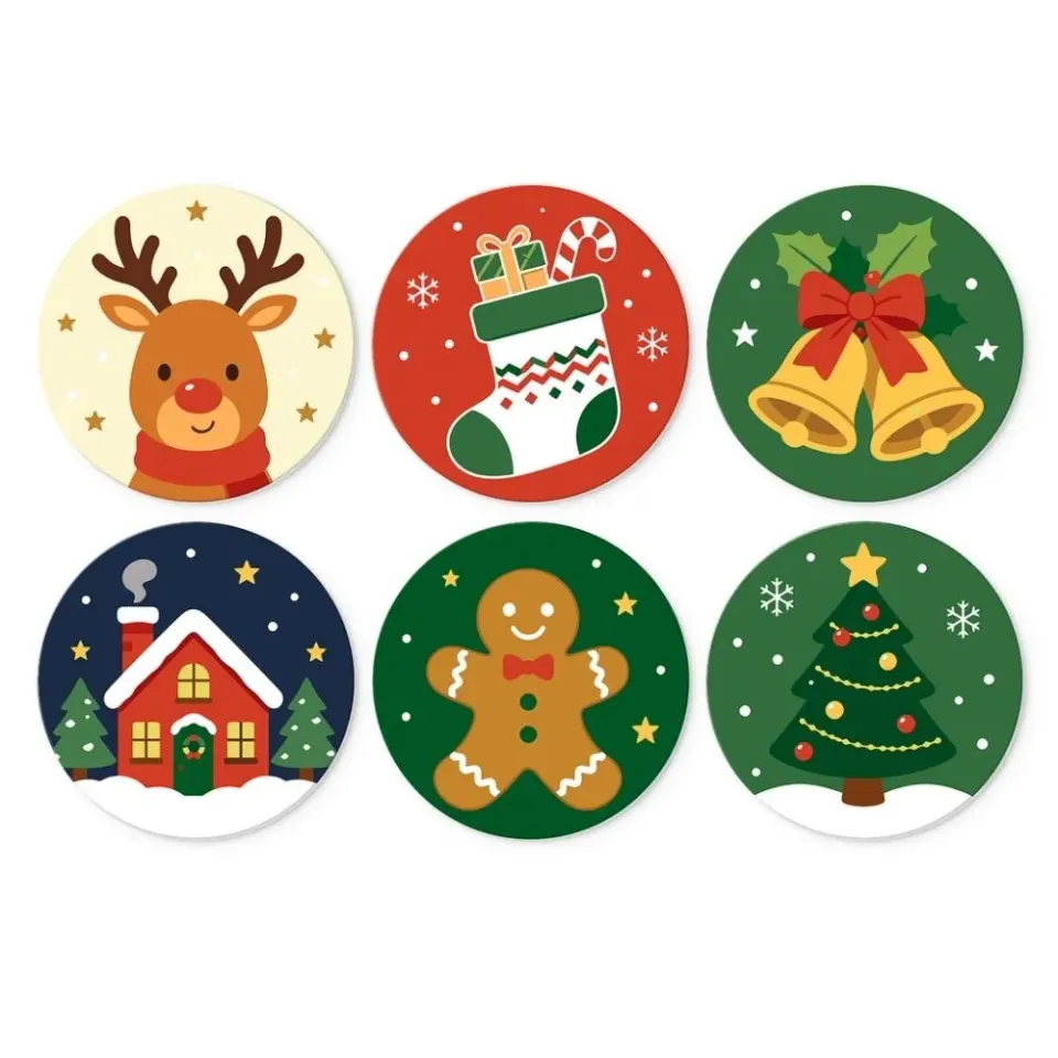 Figured'Art Mini Kerstfluisteringen schijven schilderen Ø20cm 6st