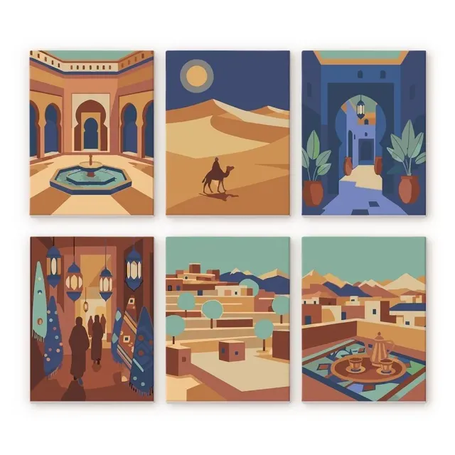 Figured'Art Mini Magisch Arabië schilderen op nummer 15x20cm 6 stuks