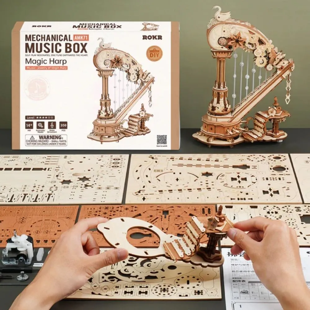 Figured'Art Magische Harp 3D puzzel muziekdoos 350 stukjes