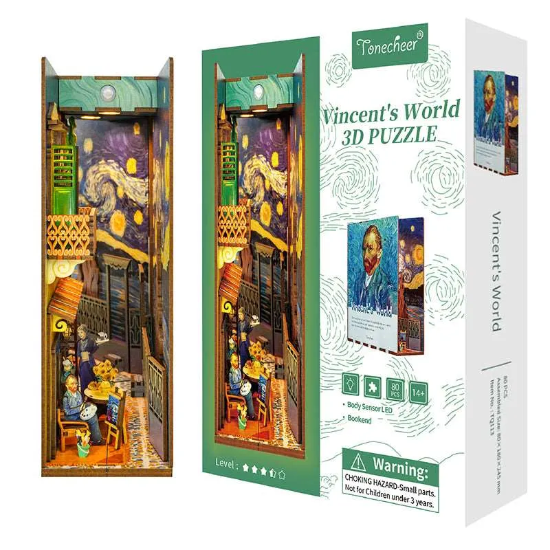 Figured'Art Vincent's Wereld book nook miniatuur 80 stukjes LED
