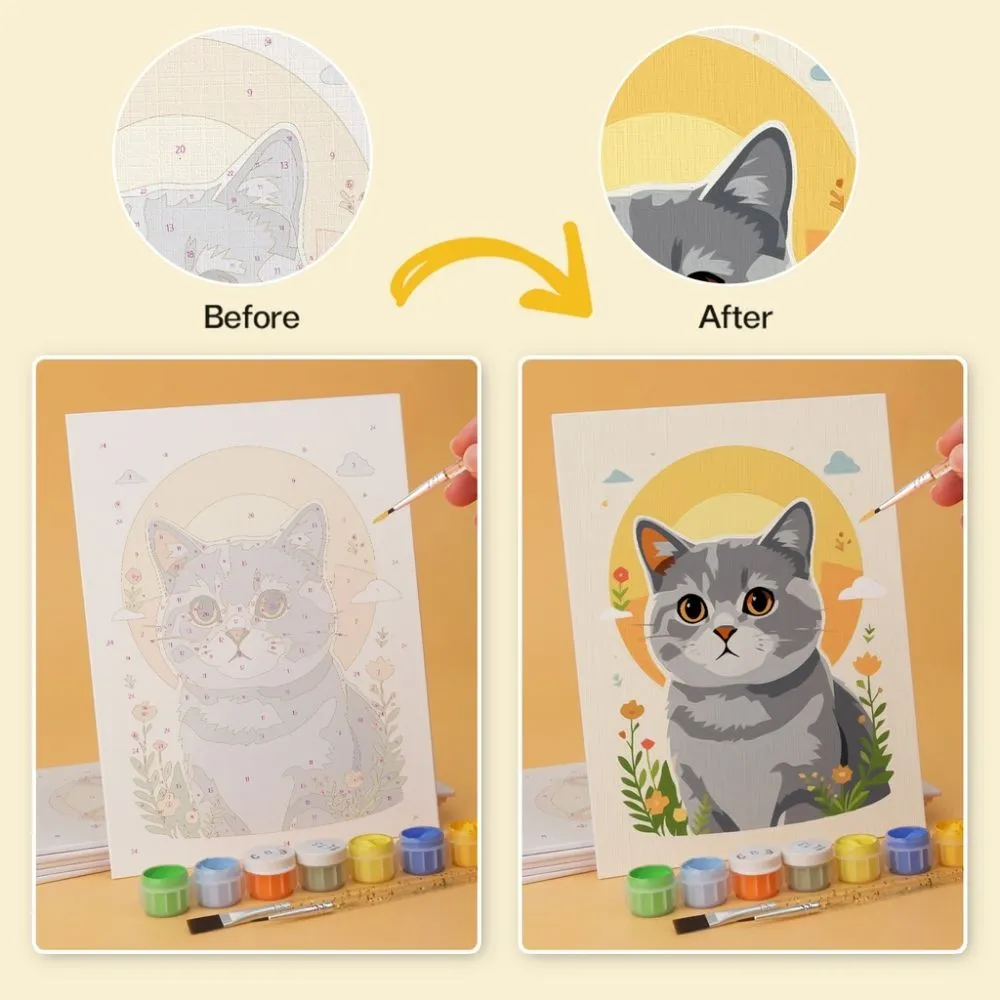 Figured'Art Mini Dierenportretten schilderen op nummer 6 stuks