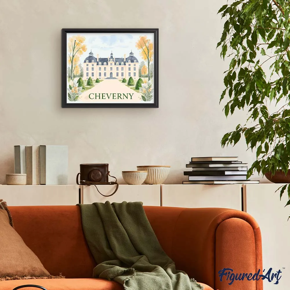 Figured'Art Kasteel van Cheverny schilderen op nummer 40x50cm poster