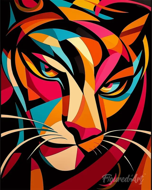 Figured'Art Gedurfd Abstract Tijger 2 schilderen op nummer eenvoudig