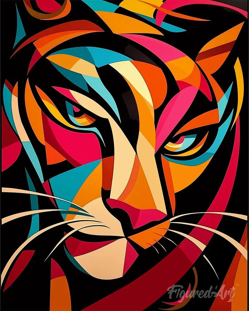 Figured'Art Gedurfd Abstract Tijger 2 schilderen op nummer eenvoudig