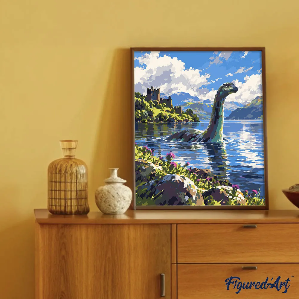 Figured'Art Loch Ness Monster Schilderen op Nummer 40x50 gemiddeld