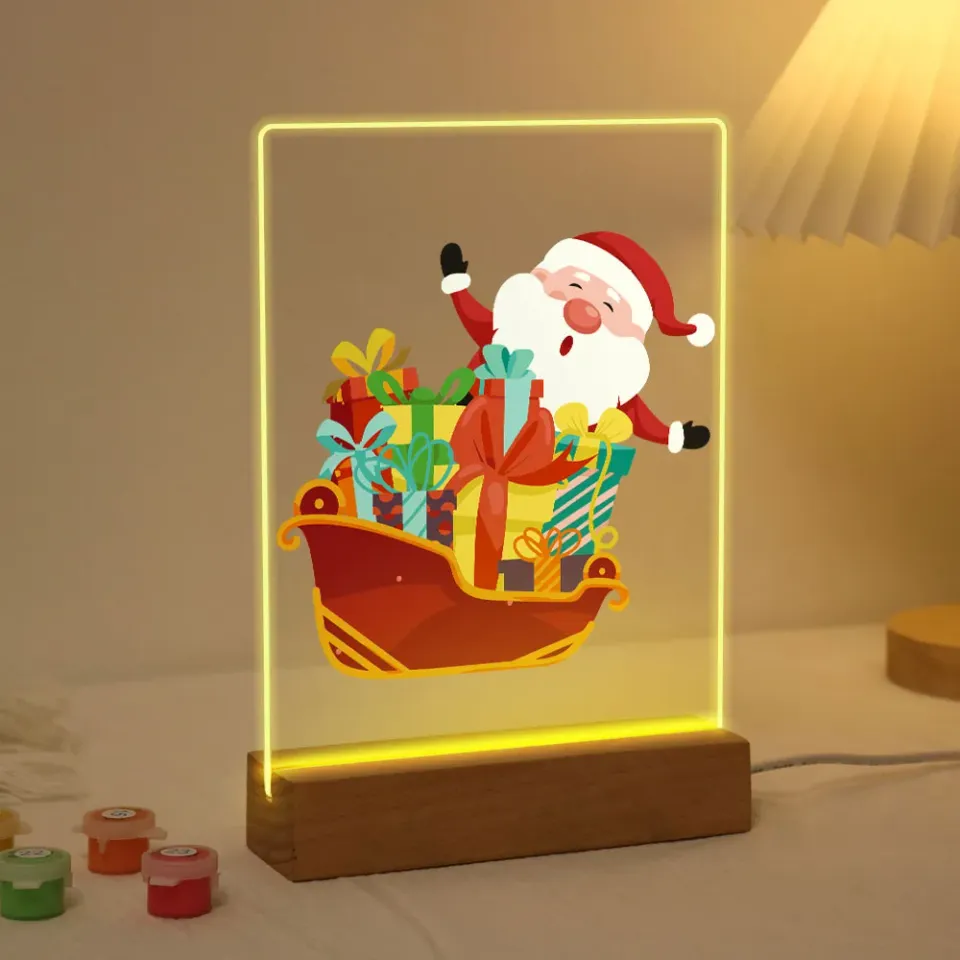 Figured'Art Kerstman 01 Schilderen op Nummer LED 15x20 cm