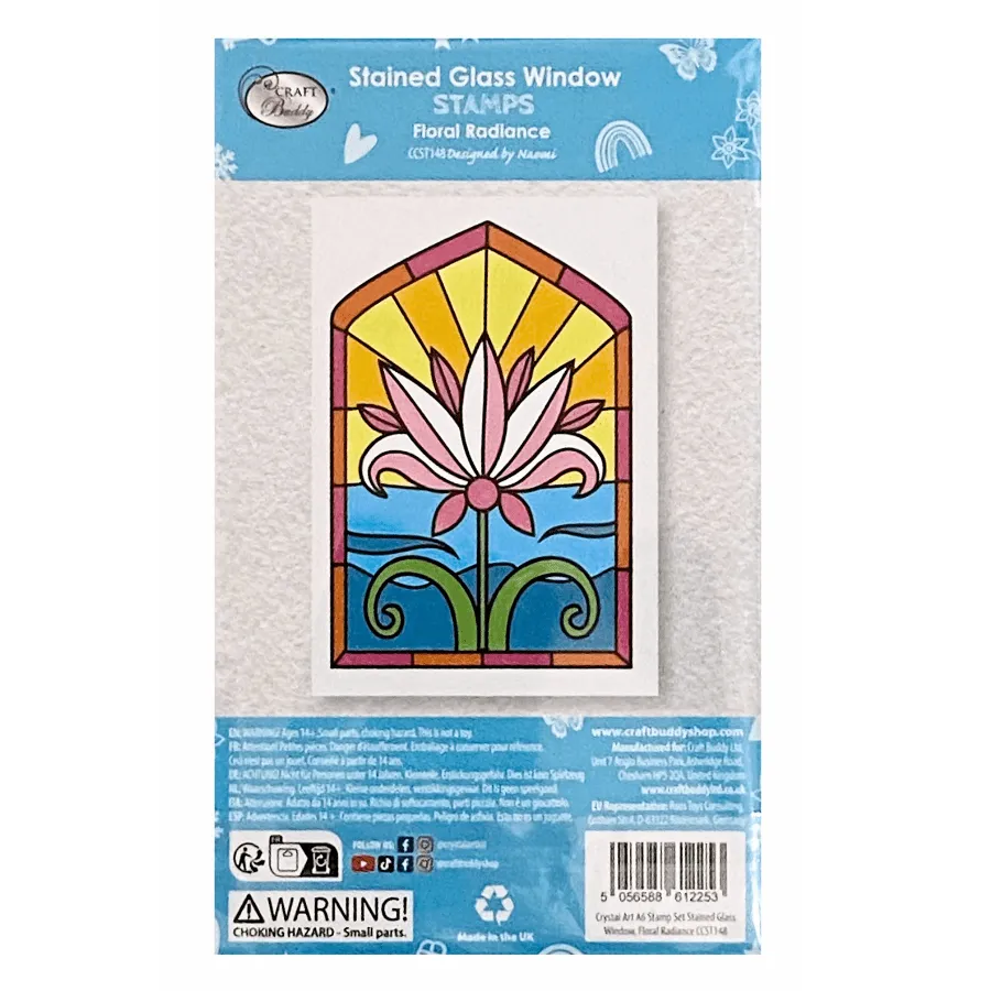 Craft Buddy Floral Radiance stempel glas-in-lood bloem A6