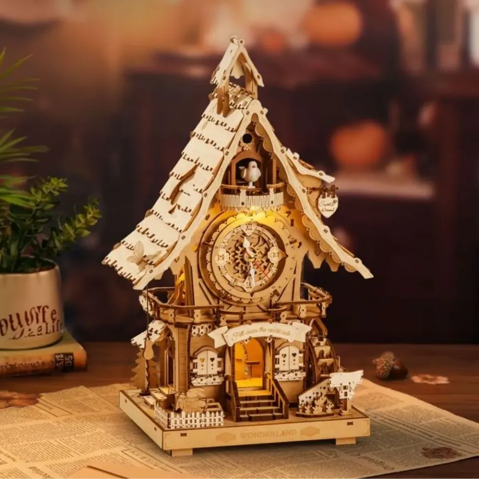 Figured'Art 3D Puzzel Koekoeksklok houtkleur 435 stukjes