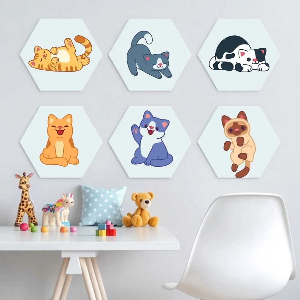 Figured'Art Mini Serie Kleine katten schilderen op nummer 6 stuks 20x17,3cm
