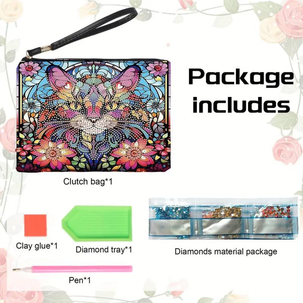 Figured'Art Kat Diamond Painting Polstas 20x15cm PU-leer