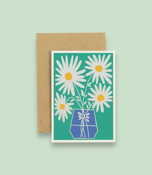 Studio Wald Daisy A6 wenskaart margriet blanco