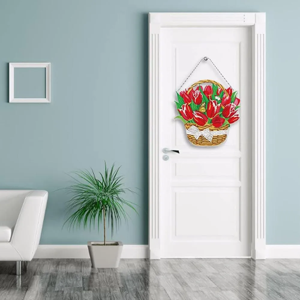 Figured'Art Tulpen diamond painting deurhanger 28x28cm LED