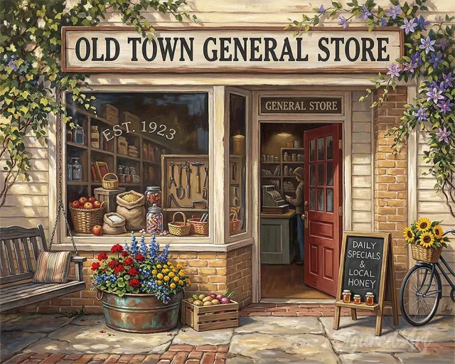 Figured'Art Gemengde winkel diamond painting 40x50 cm vierkant