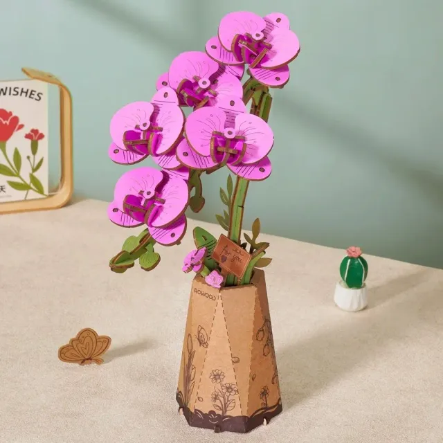 Figured'Art Paarse Mottenorchidee 3D puzzel 102 stukjes
