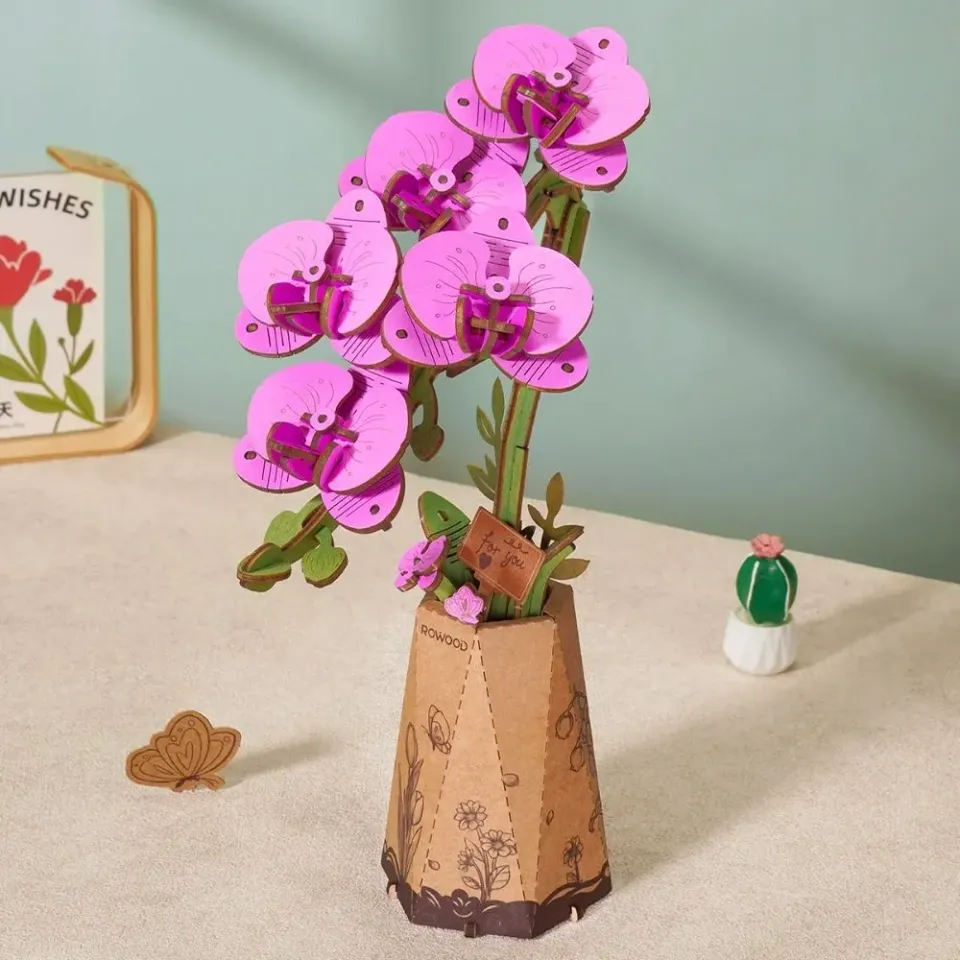 Figured'Art Paarse Mottenorchidee 3D puzzel 102 stukjes