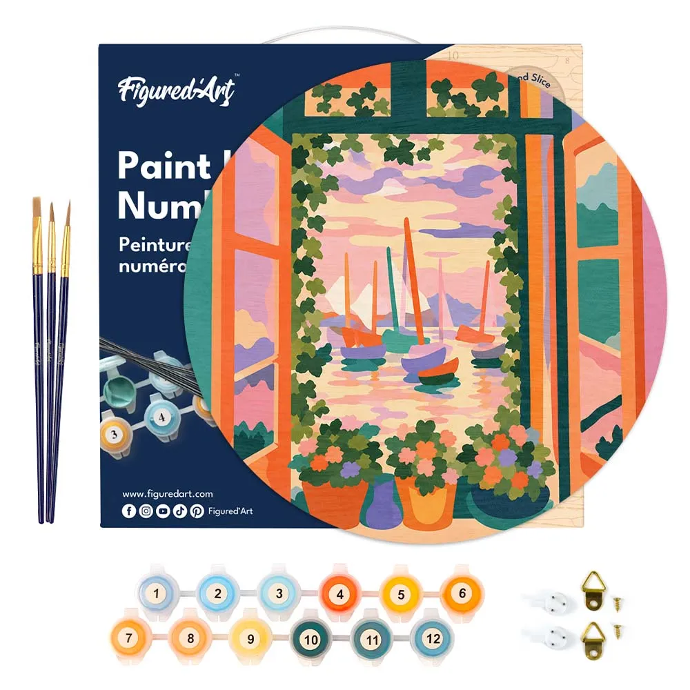 Figured'Art Het open raam Matisse schilderen op nummer Ø30cm hout