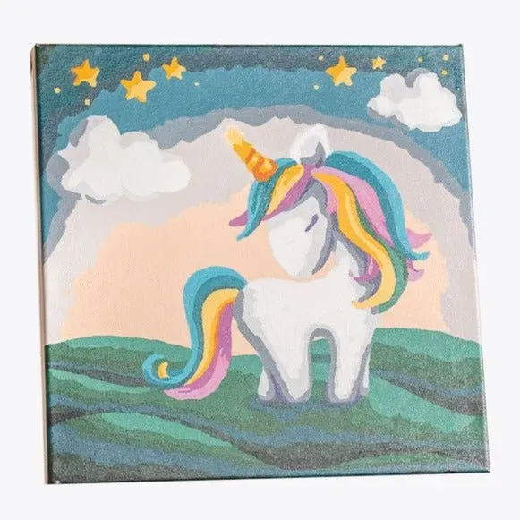 Craft Buddy Unicorn Stars schilderen op nummer canvas 30x30cm