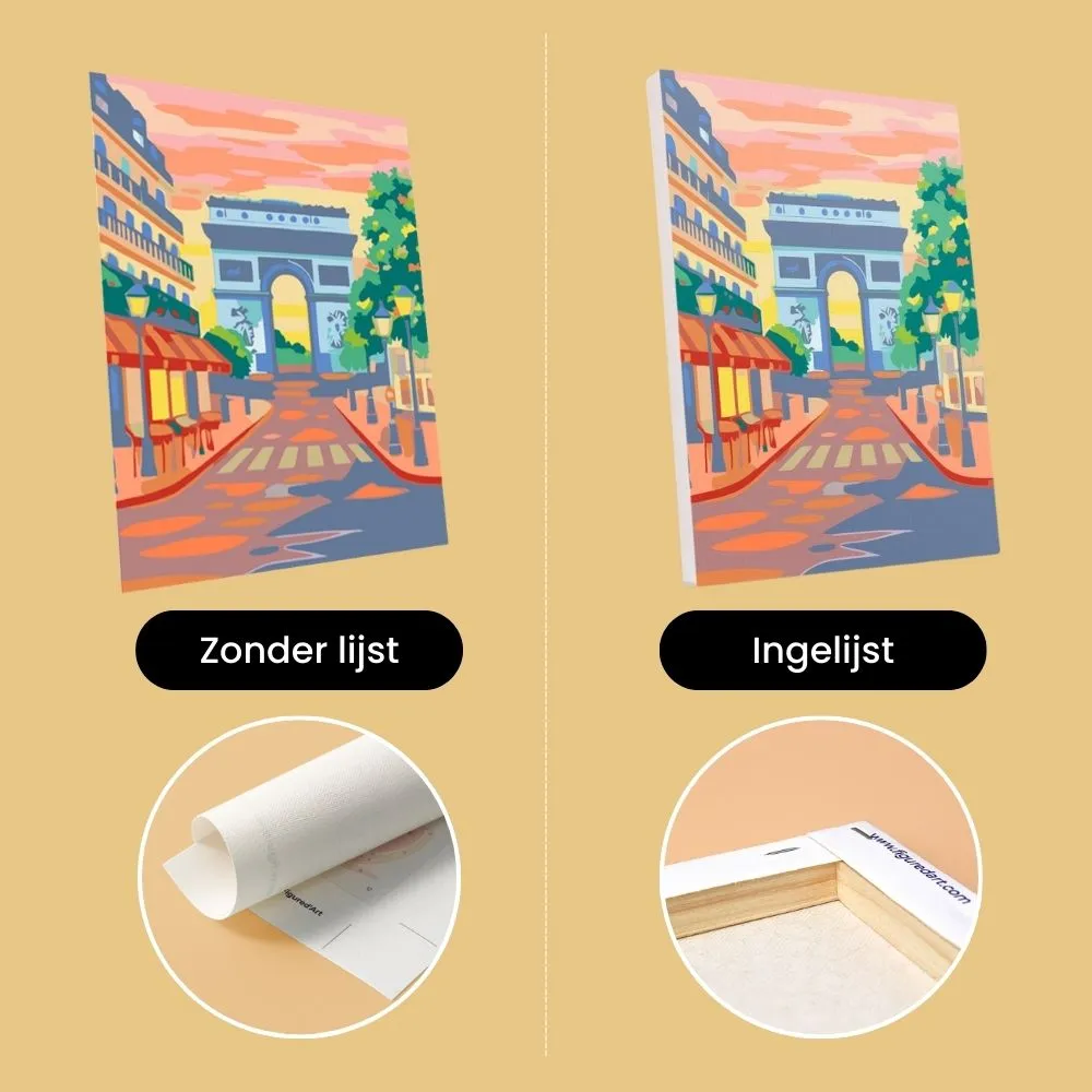 Figured'Art Parijse Dromen mini schilderen op nummer 6x 15x20 cm Parijs
