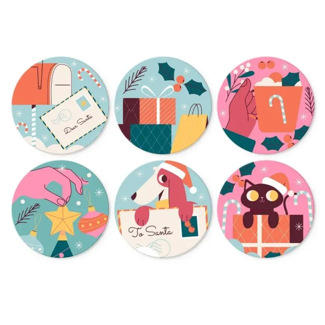 Figured'Art Mini Serie Kleine vrolijke wonderen schilderen op nummer 6 stuks kerst