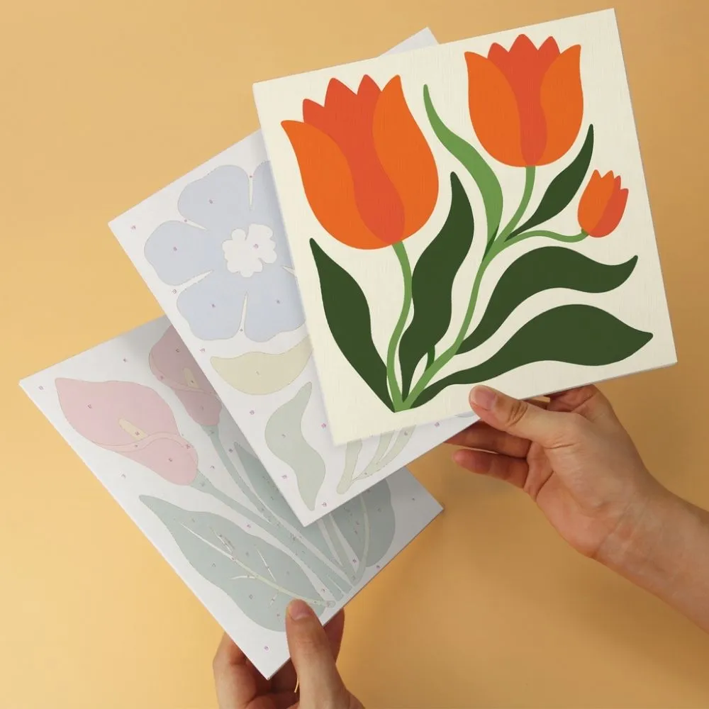 Figured'Art Mini Serie Vintage bloemenprint schilderen op nummer 20x20cm