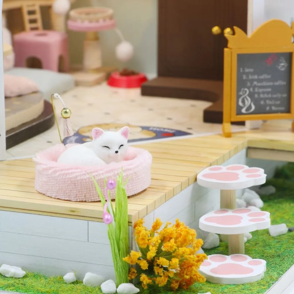 Figured'Art Tuin van het Katten Café miniatuurhuisje 305-delig met led