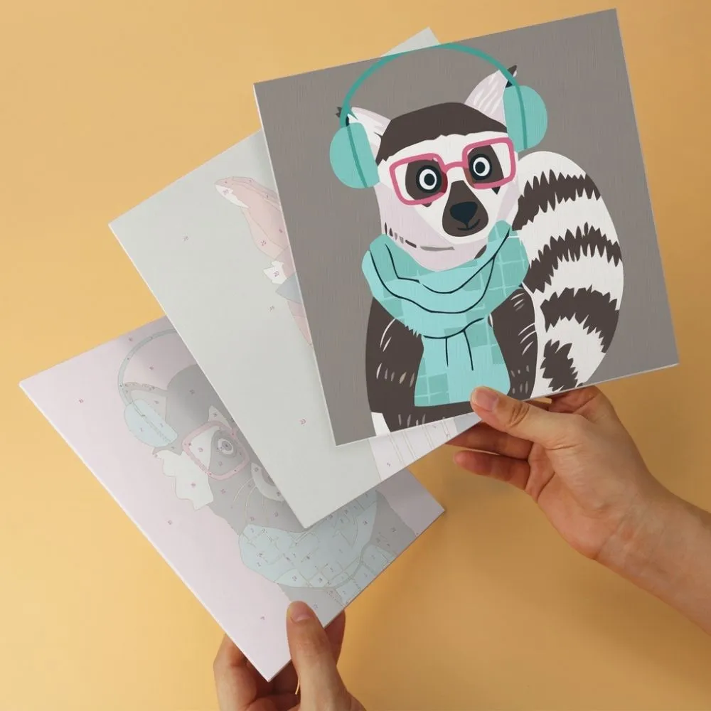 Figured'Art Mini Coole beestjes schilderen op nummer 20x20 cm 6 stuks dieren