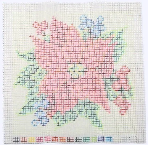 Craft Buddy Poinsettia and Berries kussen knoop-pakket 48x48 cm