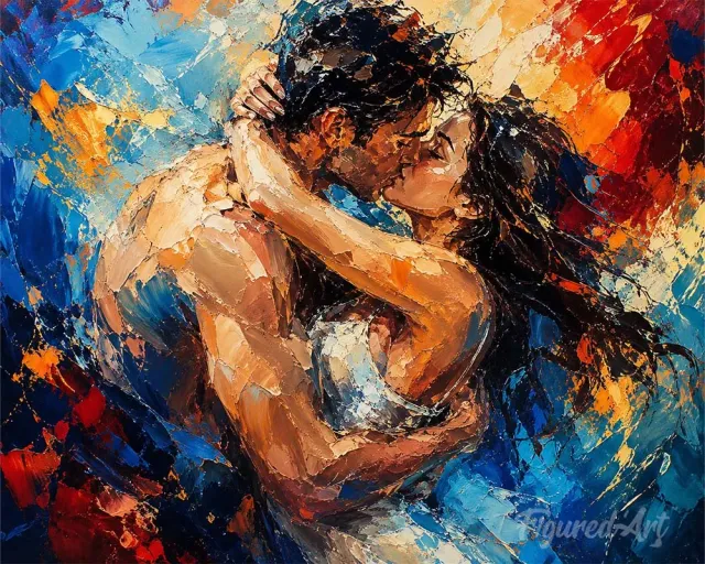 Figured'Art Kus van de kleurenstorm schilderen op nummer 40x50cm abstract