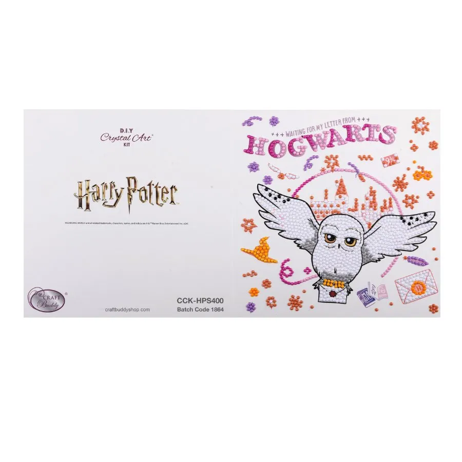 Craft Buddy Crystal Art Hogwarts & Hedwig wenskaart diamond painting 18x18cm