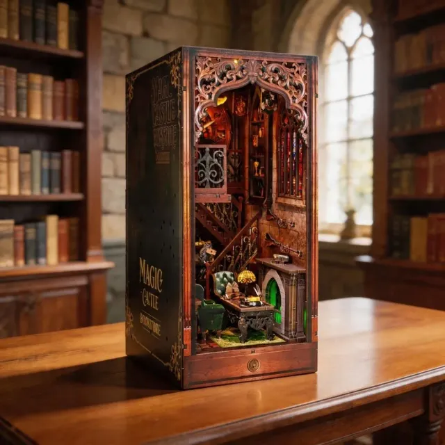 Figured'Art Hoggs Magische Bibliotheek book nook met led
