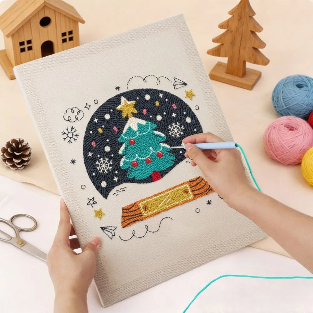 Figured'Art Punch Needle Magische Kerstboom pakket 20x30cm katoen