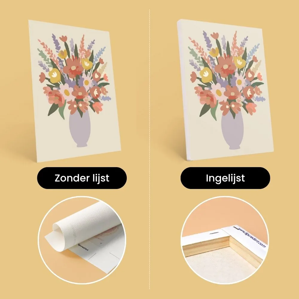 Figured'Art Bloemen Vazen schilderen op nummer 6 stuks mini