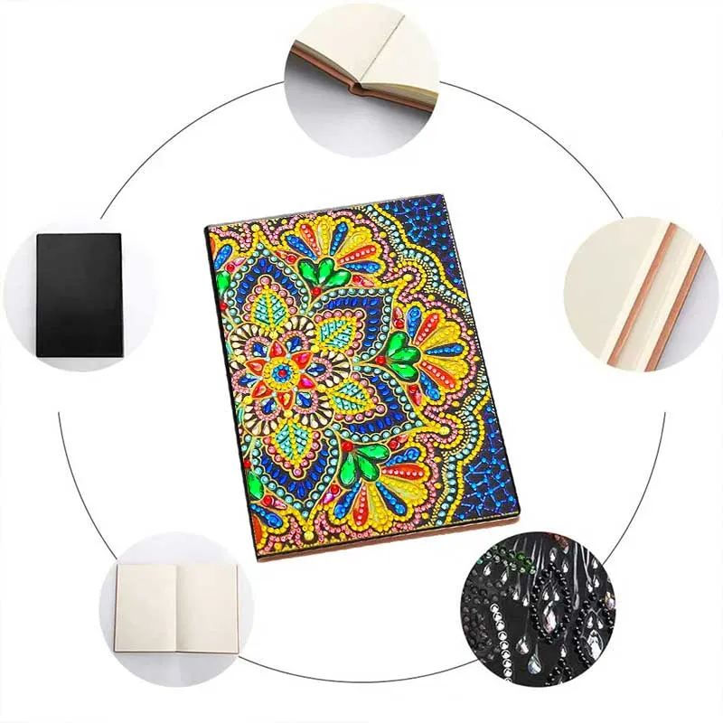 Figured'Art Bloem notitieboek diamond painting A5 50 pagina's rond