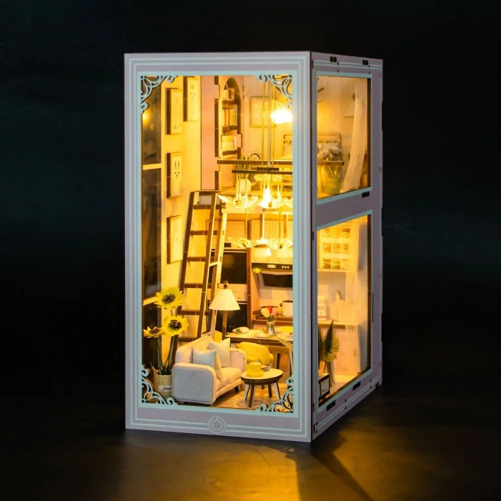 Figured'Art Roze Loft book nook bouwpakket 11,6x18x23cm 54 stuks