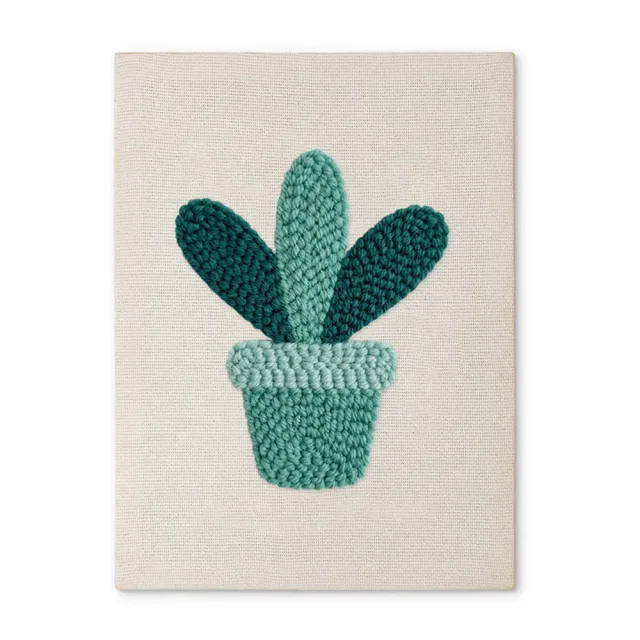 Figured'Art Lachende Vetplant punch needle pakket 20x30 cm frame