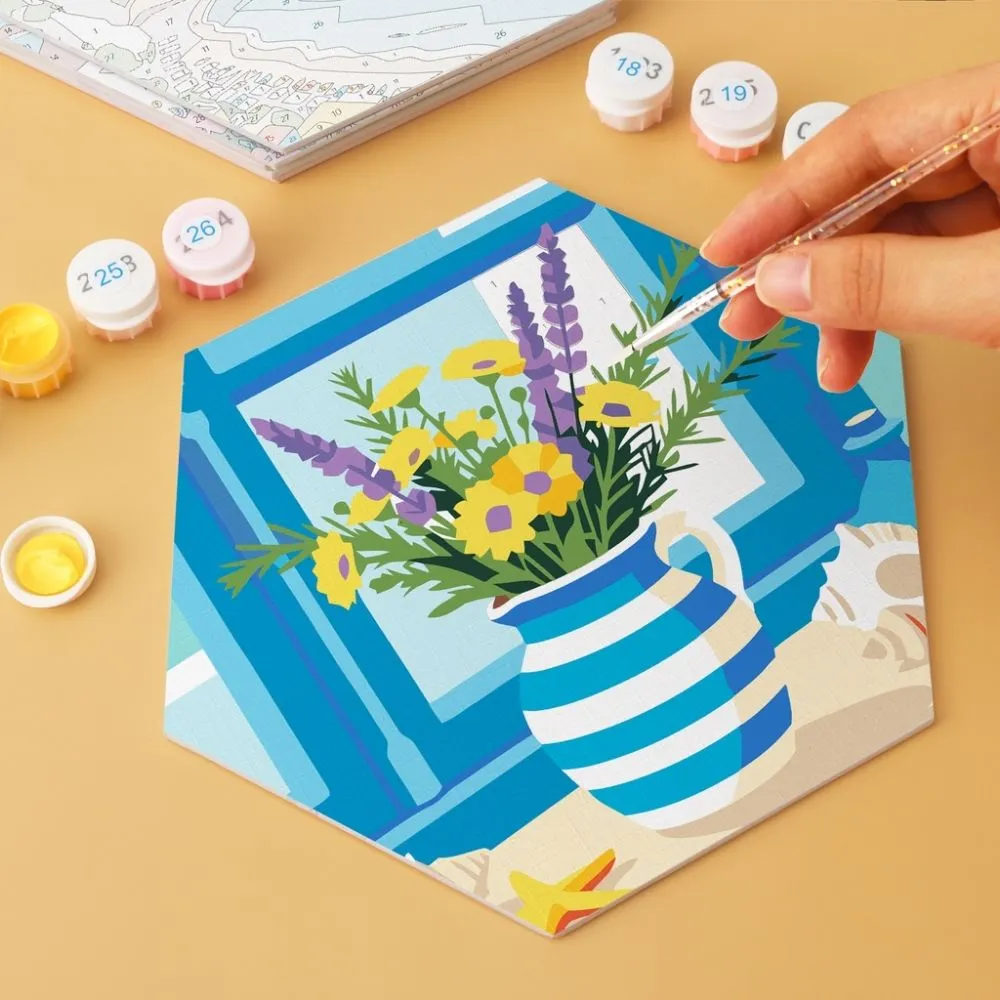 Figured'Art Mini Serie Blauwe en witte ontsnapping schilderen op nummer 6 stuks