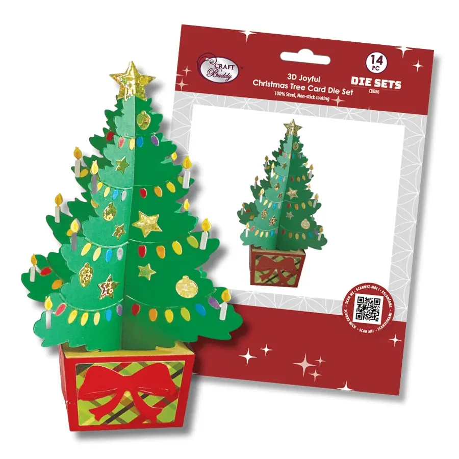 Craft Buddy 3D Joyful Christmas Tree snijmallen 14 stuks