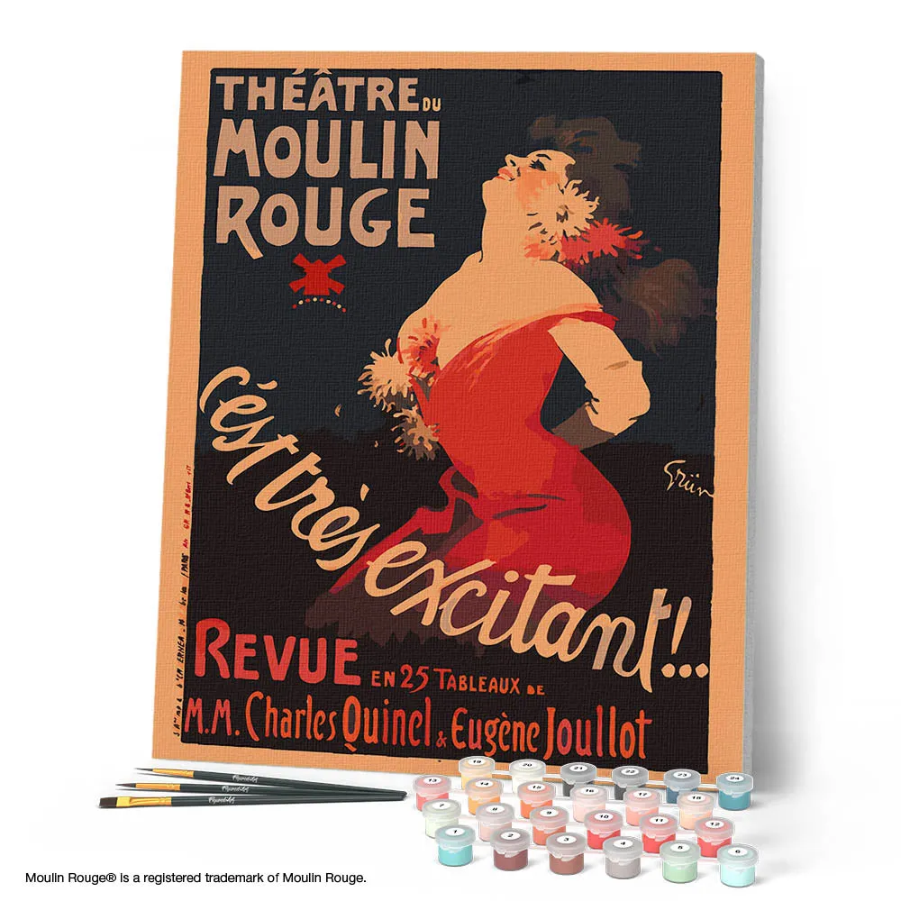 Figured'Art Moulin Rouge-affiche schilderen op nummer 40x50cm