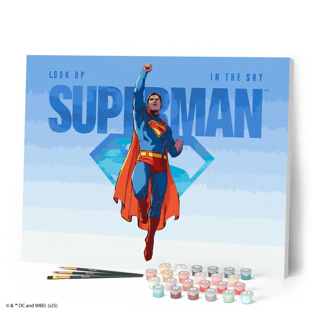 Figured'Art Superman vliegend schilderen op nummer 40x50cm DC