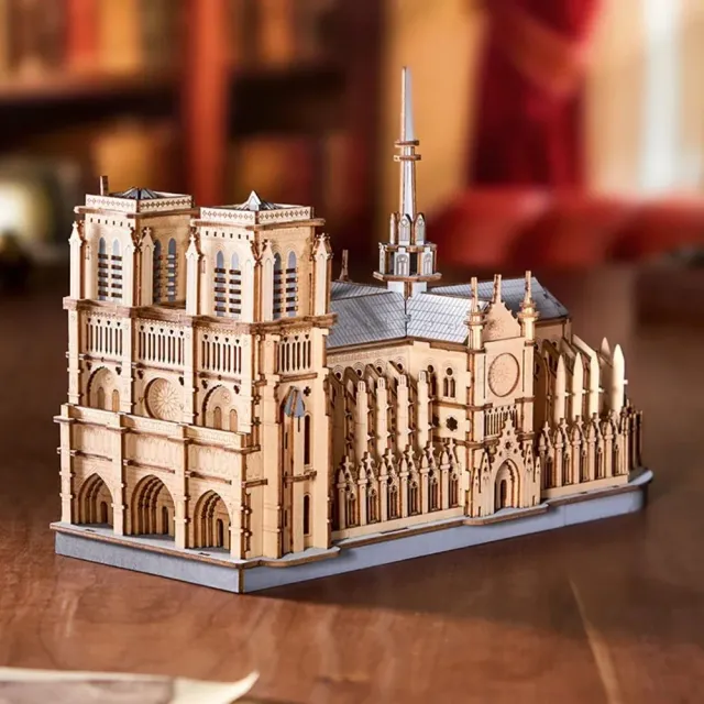 Figured'Art Kathedraal van Parijs 3D puzzel 330 stuks hout