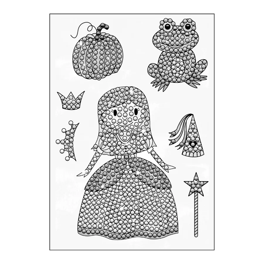 Craft Buddy Princess Crystal Art stempelset A6 prinses 7 stuks